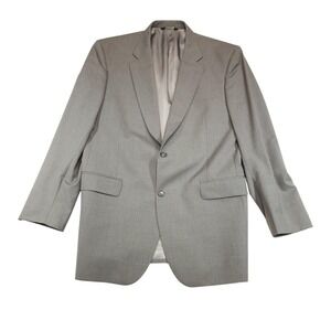 Jos. A. Bank Suit Jacket Mens 42L Gray Striped Wool Two Button Blazer Long